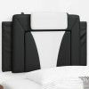 Pernă pentru tăblie pat, negru și alb, 80 cm, piele artificială