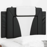 vidaXL Pernă pentru tăblie pat, negru și alb, 80 cm, piele artificială