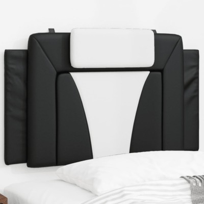 Pernă pentru tăblie pat, negru și alb, 80 cm, piele artificială foto