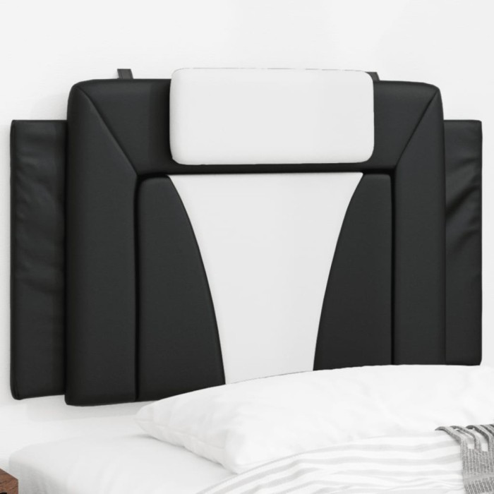 Pernă pentru tăblie pat, negru și alb, 80 cm, piele artificială