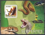 Sao Tome si Principe 2009 - Șerpi, Colita, Cota 10 EURO, MNH