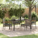 vidaXL Set de masă pentru grădină 5 pcs Gri poliratan