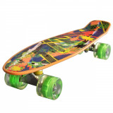 Penny board Landsurfer, Cu roti luminoase, 56 cm, ABEC-7 PU, Aluminium 90 kg, Splash, Action One