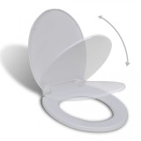 Capac WC oval cu &icirc;nchidere silențioasă, alb, vidaXL