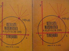 Revista matematica a elevilor din Timisoara Nr. 1 , 2 / 1978 (2 reviste) foto