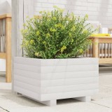 vidaXL Jardinieră de grădină, alb, 40x40x26,5 cm, lemn masiv de pin