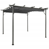 VidaXL Pergolă cu acoperiș retractabil, antracit, 3x3m, oțel, 180 g/m&sup2;