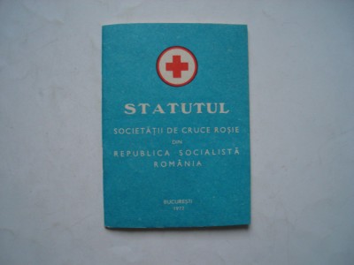Statutul Societatii de cruce rosie din RSR 1973 foto