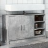 Gossi dulap de chiuveta, gri beton, 90x29x55 cm, lemn prelucrat