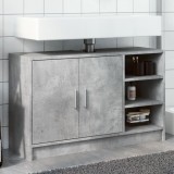 Gossi dulap de chiuveta, gri beton, 90x29x55 cm, lemn prelucrat