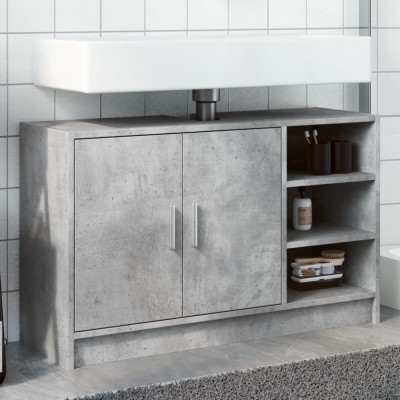 Gossi dulap de chiuveta, gri beton, 90x29x55 cm, lemn prelucrat foto