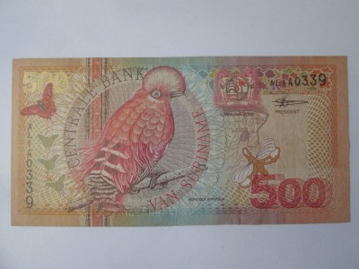 Rara! Surinam/Suriname 500 Gulden 2000 foto