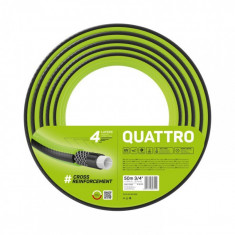 Furtun pentru gradina Cellfast Quattro, 50 m, 20 bar, 3/4 inch, 4 straturi armatura, flexibil, protectie UV, Verde foto