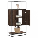 Dulap inalt Gossi Stejar Maro, 68x35x139 cm, lemn si metal. Comoda living/hol, depozitare cu rafturi