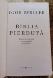 Myh 523f - Igor Bergler - Biblia pierduta - ed 2015