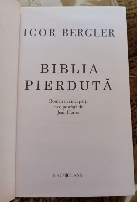 myh 523f - Igor Bergler - Biblia pierduta - ed 2015