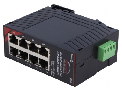 Switch Ethernet 8 Porturi 10-30VDC pentru Șină DIN foto