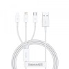 Cablu Incarcare USB-A - Lightning / microUSB / USB-C Baseus Superior 3in1 Series, 20W, 1m, Alb P10320105221-00, Apple