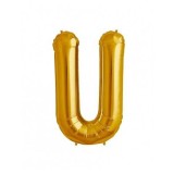 Balon Folie Litera U Auriu - 40 cm