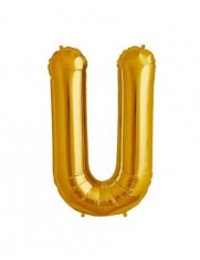 Balon Folie Litera U Auriu - 40 cm foto