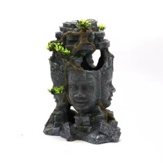 Ornament acvariu Patru Buddha Cambogia &ndash; Decor spiritual din rășină, design exotic și sigur pentru pești