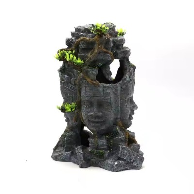 Ornament acvariu Patru Buddha Cambogia &amp;ndash; Decor spiritual din rășină, design exotic și sigur pentru pești foto