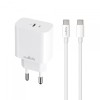 Incarcator Retea Cu Cablu USB-C MaXlife MXTC-06-20C, 20W, 3A, 1 x USB-C, Alb
