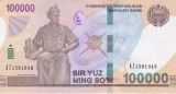 Bancnota Uzbekistan 100.000 Som 2019 - PNew UNC