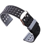 Curea silicon cu doua fete compatibila Garmin Vivoactive 4, 22mm, Negru/Gri, Very Dream