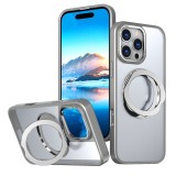 Husa de protectie din silicon, Compatibil iPhone 15, Magnet Magsafe, Suport pentru telefon, Margini ridicate pentru protectie ecran si camera, Gri, Ve