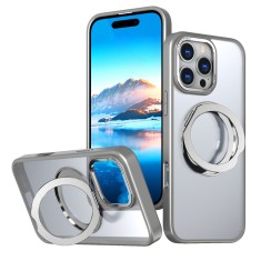 Husa de protectie din silicon, Compatibil iPhone 15, Magnet Magsafe, Suport pentru telefon, Margini ridicate pentru protectie ecran si camera, Gri, Ve
