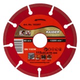 Disc diamantat uscat 115x22,2 mm pentru beton, caramida si faianta Raider Pro