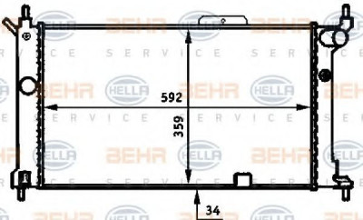 Radiator, racire motor OPEL ASTRA F Hatchback (53, 54, 58, 59) (1991 - 1998) HELLA 8MK 376 713-581 foto