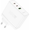 INCARCATOR retea Borofone &quot;BN11&quot;, Quick Charge 100W, 1 x USB, 2 x USB Type-C 5V/3.0A, alb &quot;6941991103773&quot; (timbru verde 0.18 lei)