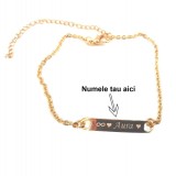 Bratara aurie dama. copil cu lantic ajustabila cu numele tau