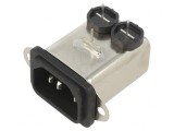 Conector Alimentare AC Tată 1A 250VAC C14 EMC/EMI