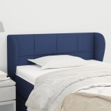 Cumpara ieftin Tăblie de pat cu aripioare, albastru, 103x23x78/88 cm textil