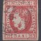 ROMANIA 1869 LP 27 REGELE CAROL I CU FAVORITI 15 BANI ROSU STAMPILAT POINCON R.ZOSCSAK PROBLEME CALITATE SUBTIAT STANGA SUS