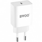 Incarcator Retea BWOO BO-CDA119, 20W, 4A, 1 x USB-C, Alb, Universal