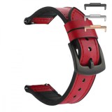 Curea hibrid piele-silicon, compatibila Huawei Watch Fit 2, cu adaptor dedicat, Tart Red