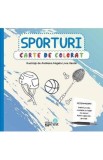 Carte de Colorat Sporturi Adrenalina Diverse Discipline Ilustratii Alb-Negru