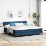 VidaXL Pat cu arcuri cu saltea albastră 200x200 cm din țesătură