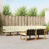 vidaXL Set de canapele de exterior cu pernă 8 pcs Alb și crem 3388796