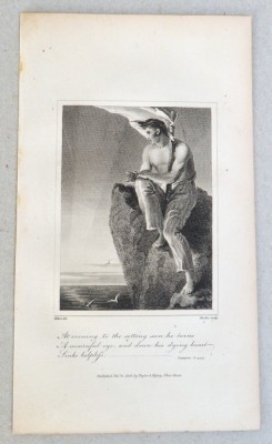 &amp;quot;Barbat la malul marii&amp;quot; gravura veche 1808 foto