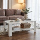Cumpara ieftin Masuta Cafea Adore Living Alb Rectangular 110x42x65 cm PAL Melamina Elegant Practic