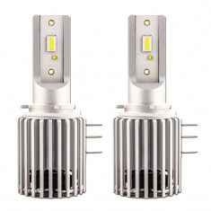 Set 2 LED-uri Auto Techstar® X9, H15, CSP si ZES 40w, 4000 Lumeni, 6500K, AUTO, 12-24 Volti, EPISTAR, Canbus, Radiator Aluminiu