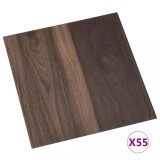 Placi de pardoseala autoadezive 55 buc. maro inchis PVC 5,11 m&sup2;