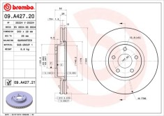 BREMBO 09.A427.21 PRIME LINE - UV Coated Disc frana