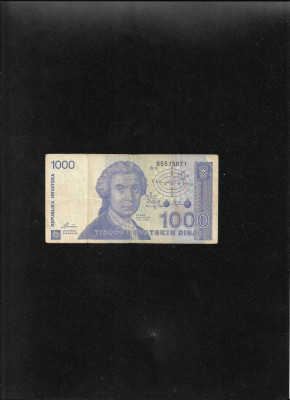 Rar! Croatia 1000 1.000 dinari 1991 seria5515871 foto