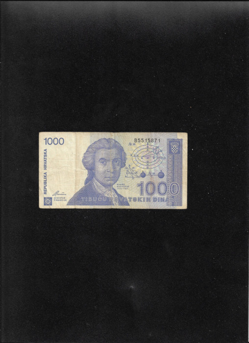 Rar! Croatia 1000 1.000 dinari 1991 seria5515871